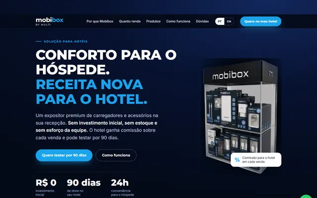 Página inicial do site Mobibox by Multi, landing page criada por Arthur Monteiro