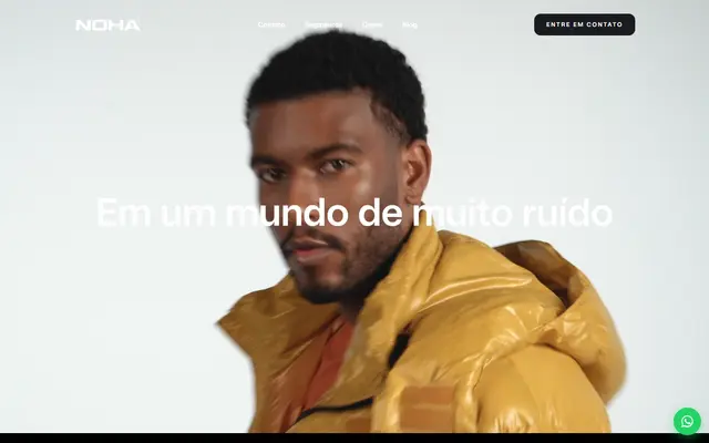 Página inicial do site NOHA Oficial, site institucional criada por Arthur Monteiro